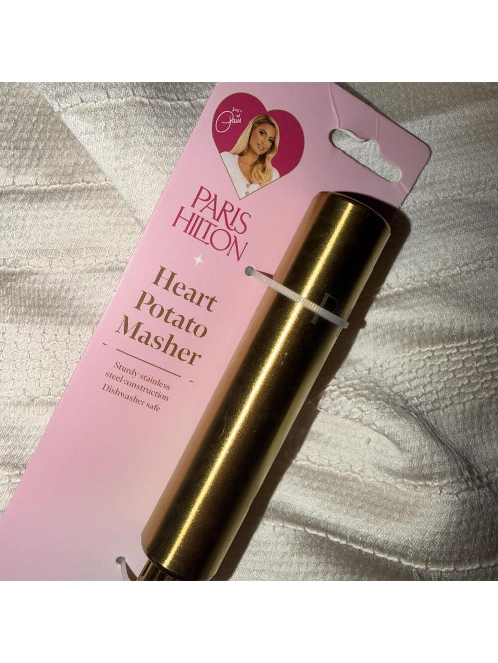 PARIS HILTON HEART POTATO MASHER STAINLESS STEEL PARIS HILTON MASHER NEW - Picture 4 of 5